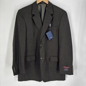 Bios Le‎ Collezioni Mens Wool Cashmere Blend Blazer Size 42L Moss Green Classic